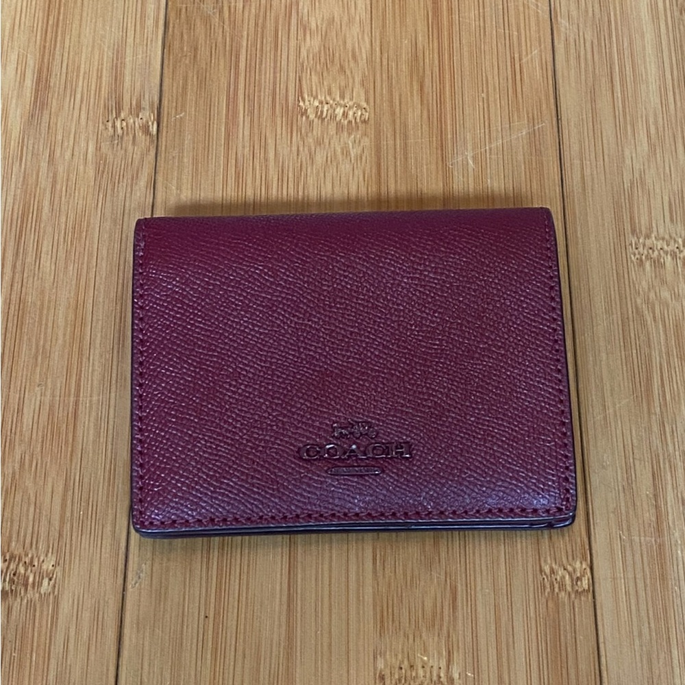 Coach burgundy snap wallet